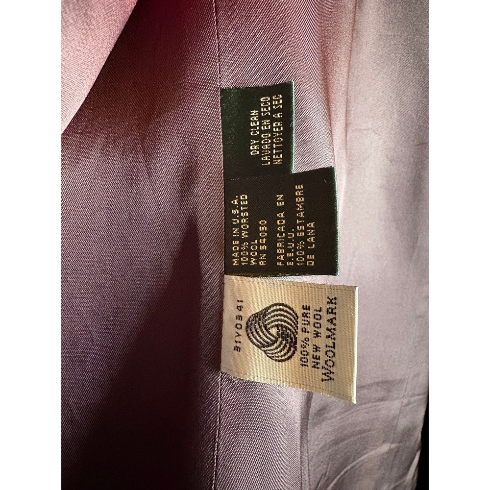 VTG Lauren Ralph Lauren Navy Wool Crested Blazer Gold Buttons Plus 14W 3D Crown - Picture 8 of 9